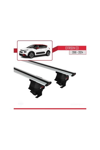 Citroen C3 Mk3 2016 Ve Sonrası İle Uyumlu Ace-4 Ara Atkı Tavan Barı Gri