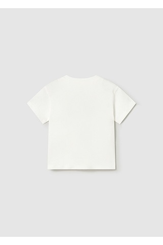 Mayoral Kız Bebek Kısa Kollu T-shirt Krem - 01004