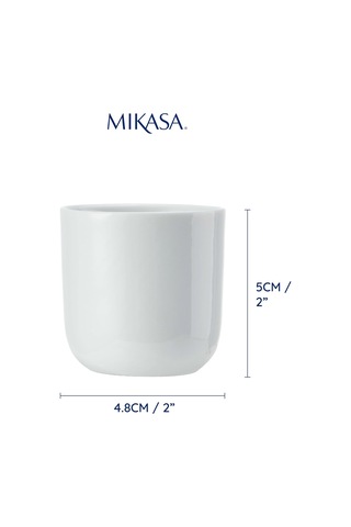 Mikasa Chalk 4 Adet Porselen Yumurtalık Seti, Kahvaltı Masaları İçin Beyaz Yumurtalık, 5 Cm, Porselen Yumurta Tutuc Genel