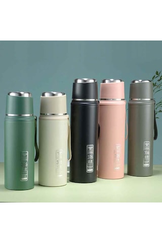 Kapris Çift Katlı Paslanmaz Çelik Termos Siyah 1 Litre Kap-294 Siyah