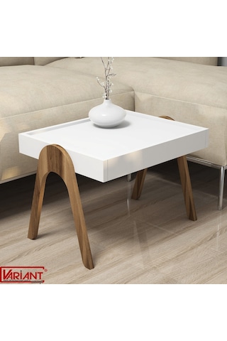 Variant Roma Tepsi Zigon Sehpa Ceviz-Beyaz
