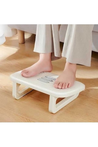 Wondernest Tabure Silindirleri Şerit Masaj Lichen Kaydırmaz Ergonomik Beyaz Ayak Beyaz