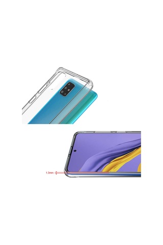 Galaxy A71 Kenarlari Silikon Yüzeyi Sert Seffaf Gard Kilif 566410455
