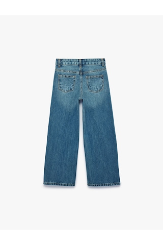 Koton Pamuklu Mom Fit Denim Pantolon Orta İndigo 7wkg40036ad