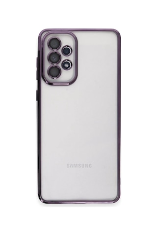 Samsung Galaxy A53 5g Uyumlu Kılıf Lensli Silikon - Mor Çok Renkli
