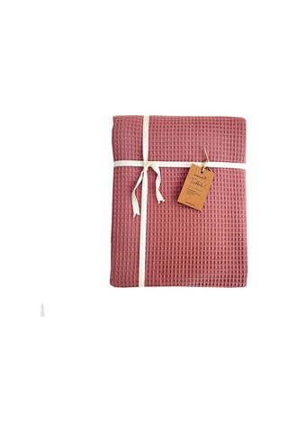 %100 Pamuk Waffle Gül Kurusu Pembe Tek Kişilik Pike