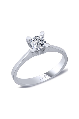 Lova F Renk 0,46 Karat Pırlanta Tektaş Yüzük - Hrd - 1070128