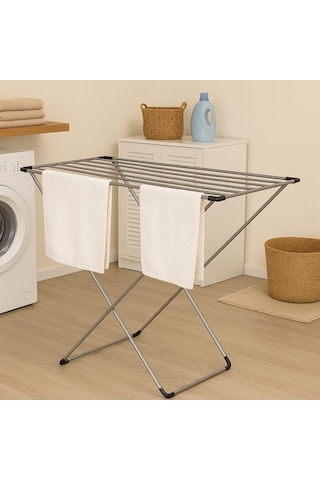 Gri Katlanabilir Çamaşır Kurutmalığı Kompakt Ve Dayanıklı Metal Gövdeli Kurutma Askısı Banyo, Balkon Diğer
