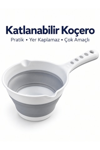 Beylini Beylini Katlanabilir Akordeon Koçero Çamaşır Sebze Bebek Yıkama Kamp Katlanır Maşraba Beyaz