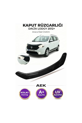 Dacia Lodgy 2012+ Araca Özel Üretim "4mm" Kaput Rüzgarlığı A+ Pi