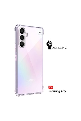 Samsung Galaxy A55 Uyumlu Köşe Dolgulu Anti Shock Telefon Kılıfı Ve 5d Kırılmaz Cam Ekran Koruyucu