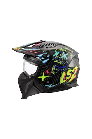 Ls2 Drıfter Rayz Siyah-mavi Kask Siyah
