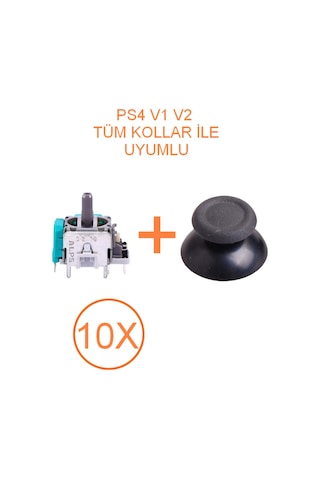 10 Adet Ps4 Analog Motoru + Topuz Başlık Set