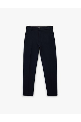 Koton Regular Fit Viskon Karışımlı Düğmeli Kumaş Pantolon Lacivert 6wam40106hw