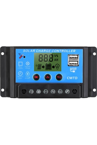 Shineyee 12/24v Lcd Ekranlı Çift Çıkışlı Solar Şarj Kontrol Cihazı - 20a Sıcaklık Kompanzasyonlu