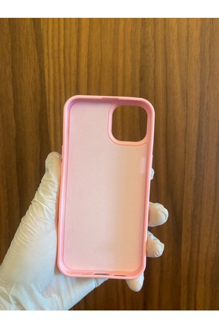 Apple iPhone Uyumlu 13/14 Leopar Baskılı İçi Kadife Silikon Telefon Kılıfı Pembe