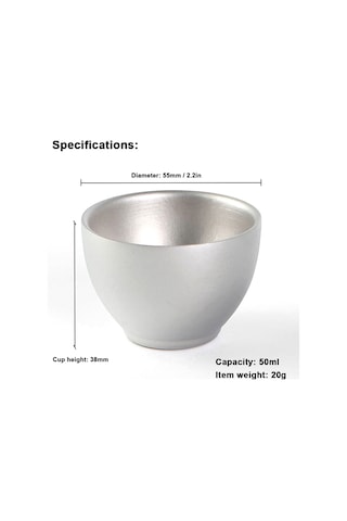 Neevoyu Titanyum Çift Katlı 50ml Fincanlar 4 Adet - Kamp, Piknik Ve Çay Keyfi İçin Hafif Ve Dayanıklı Çok Renkli