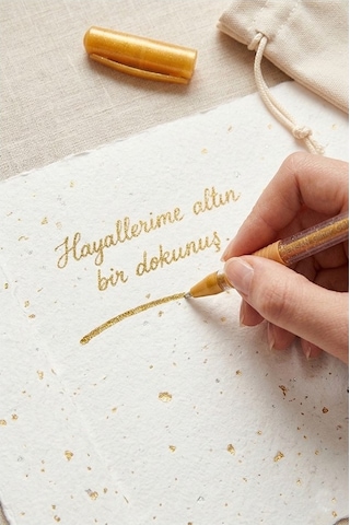 Altın Sarı Ve Gümüş Gri Simli Jel Kalem 1.0mm 2 Adet Akıcı Yazım Pensan Simli Jel Kalem Tükenmez Simli Kalem Simli Pilot Çok Renkli