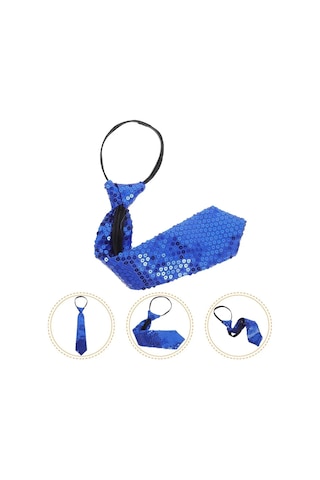 Veraura Lifestyle Mavi Renk Pul Payetli Işıltılı Parti Kravatı 33 Cm