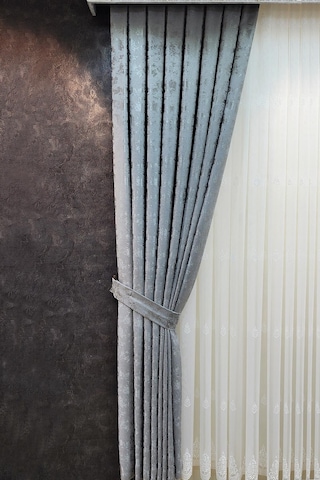 Everest Fon Perde Açık Gri Renk Gri