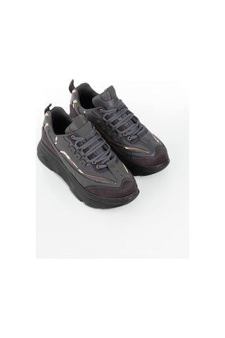Meyoushoes Spor Yüksek Taban Yürüyüşayakkabısı Siyah - Koyu Gri 38