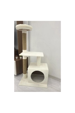 Reyo Pet Kedi Tırmalama Ve Oyun Evi Platformu Beyaz
