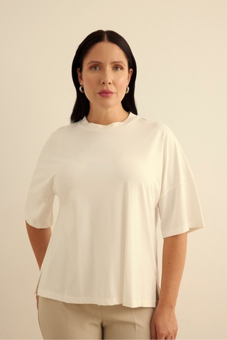 Aker Basic Rayon T-shırt Ekru Ekru
