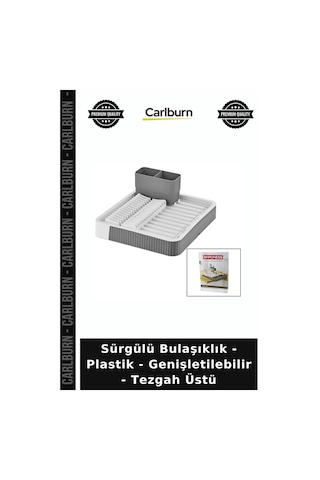 Özel Üretim Pratik Mutfak Düzenleyici Sürgülü Bulaşıklık - Plastik - Genişletilebilir - Tezgah Üstü Diğer