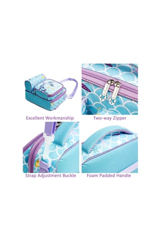 Çocuklar İçin Öğle Yemeği Çantası, Yalıtımlı Tote Çanta, Çocuklar İçin Öğle Yemeği Kutusu, Okul Sırt Çantası, Atıştırmalık Kavanozu, Kare Öğle Yemeği Kutusu Çok Renkli