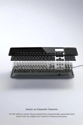 Özel Üretim Ergonomik Cihaz Masaüstü Kablolu Q Klavye Bilgisayar Ofis Klavyesi Tk01 Siyah