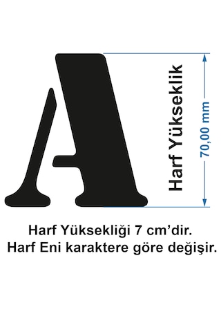 Stencil Harf Boyama Şablonu X003 Harf Yüksekliği 7 Cm