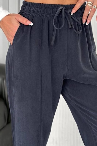 Feela Moda 2007 Bağcıklı Beli Lastikli Modal Çımalı Palazzo Kadın Pantolon Antrasit