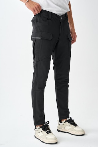 Dechers Soft Shell Rüzgar, Su & Soğuk Geçirmez İçi Polarlı Kışlık Taktik Pantolon E218-15 Siyah
