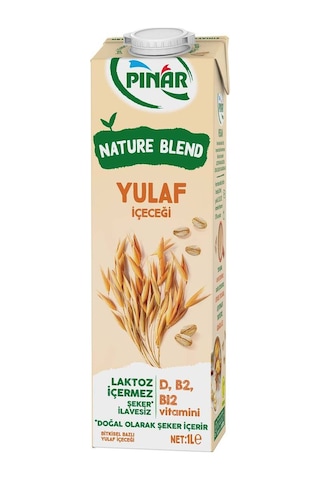 Nature Blend Bitkisel Bazlı Yulaf İçeceği 1 L Vegan Laktozsuz İlave Şekersiz X 4 Adet