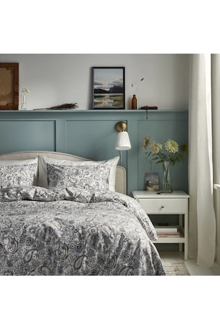 Ikea Rodgersıa Çift Kişilik Nevresim Takımı 220 X 240 Cm Gri - Beyaz