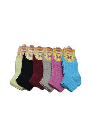 Efemicgiyimstore Bayan Çok Renkli Ters Havlu Kışlık Patik Çorap 12'li Paket