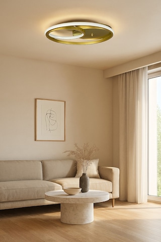 Okka Eskitme Renk Modern Tasarım Yemek Masası Üstü - Mutfak - Salon Beyaz Led 2 Li Avize Eskitme