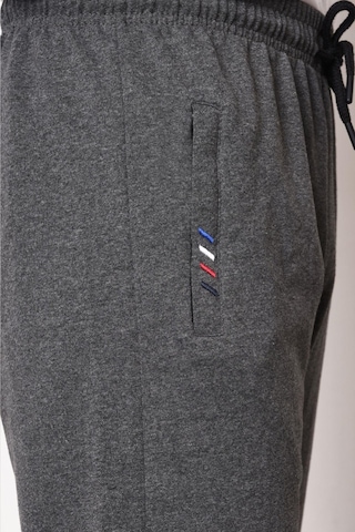 Erkek Gri Fermuar Cep Nakış Detaylı Düz Paça Rahat Kesim Eşofman Altı Antrasit