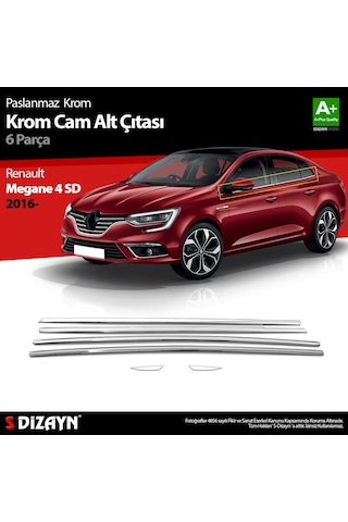 S-Dizayn  Renault Megane 4 Sd Krom Cam Çıtası 6 Prç. 2016 Üzeri