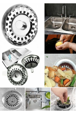 Çöpmak Paslanmaz Çelik Sifon Süzgeci 8 Cm Lavabo Evye Süzgeci Lav
