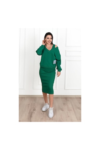 Koza Butik Kadın Askılı Sweatshirtli Elbise 3711-23 001