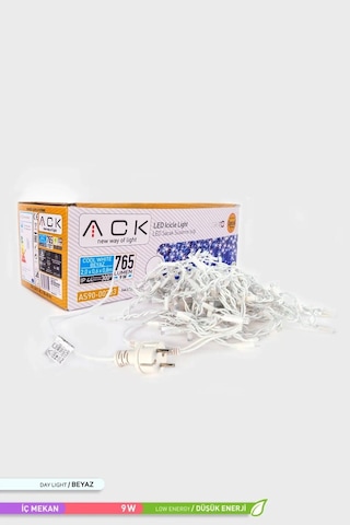 ACK Seri LED Süsleme Saçak 6500K Beyaz Işık 220V 2m Beyaz