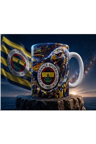 Fener Bahçe Kartal Tasarımlı Seramik Kupa Bardak Taraftara Özel Kahve Ve Çay Kupası Beyaz