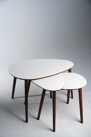 Paris 3'lü Zigon Sehpa &100 Mdf Beyaz