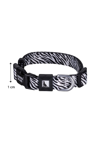 Swissplus Urban Paws Zebra Noir Recycled Köpek Tasması - 10 Mm Beyaz - Siyah