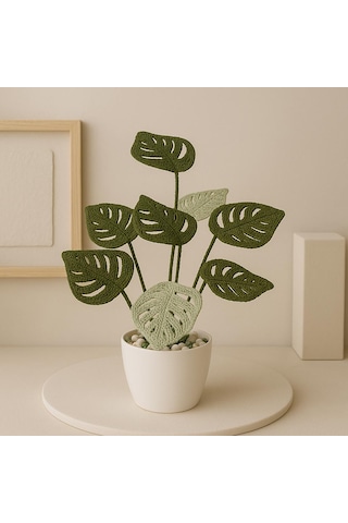 El Örgüsü Saksılı El Örgüsü Monstera - Sevdiklerinize Solmayan He