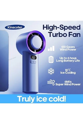 Trendooze Taşınabilir Mini Beyaz El Turbo Fan 100 Rüzgar Hızı Ayarlanabilir Beyaz