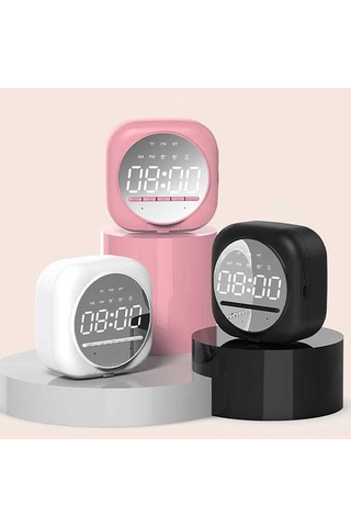 Hangfox Siyah Bluetooth Hoparlör, Led Ayna Ekran, Çift Alarm, Tf Kart Oynatma, Sesli Ödeme Bildirimi, Reglable Parlaklık,立体 Ses Kalitesi Hyj-q12