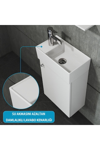 Aqua Bagno Plan Lavabo Beyaz 41x 23 CM