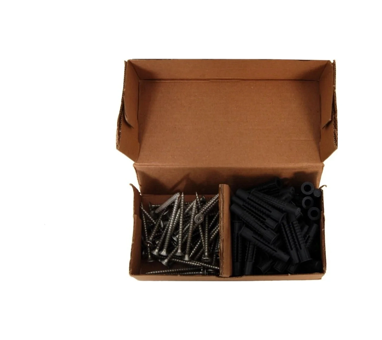 Vida Ve Dübel Seti 50 Adet 5x60 Mm Sunta Vidası Ve 50 Adet 8mm Siyah Tuğla Beton Boşluk Dübel -